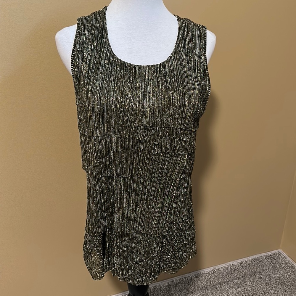 🎀 Christopher & Banks Metallic Layered Blouse